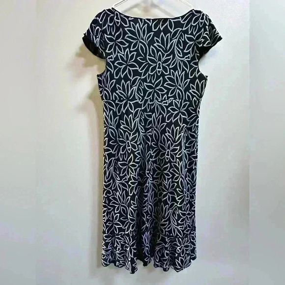 GVC | Vintage Y2K Black StudioM Midi Dress w/ Blue Flowers | Size Medium - Picture 6 of 8